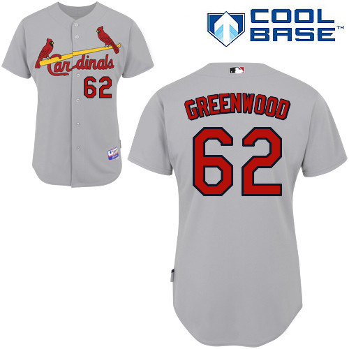 Nick Greenwood #62 MLB Jersey-St Louis Cardinals Men's Authentic Road Gray Cool Base Baseball Jersey